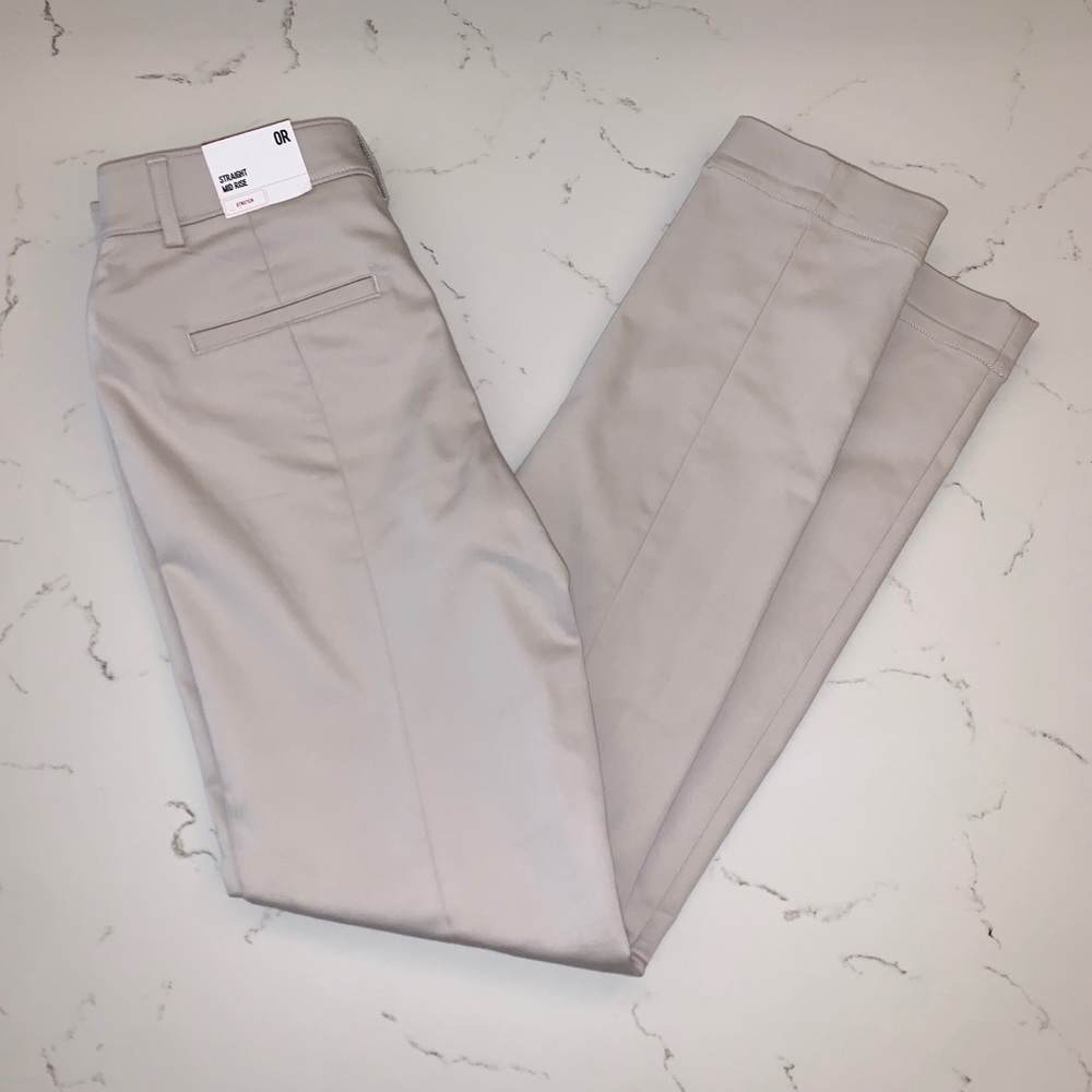 NWT Khaki Mid Rise Stretch Slacks Dress Pants 0